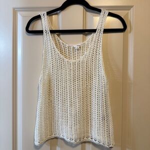 Garage Women’s Cream Cropped Relaxed Tank Top, Size Small